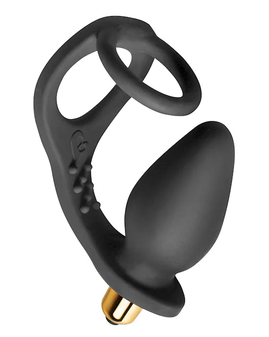 Ro-Zen Silicone Vibrating Cock Ring and Anal Plug