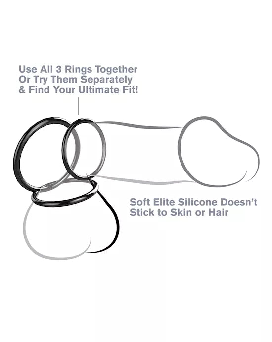 Fantasy C-Ringz Silicone 3-Ring Stamina Set
