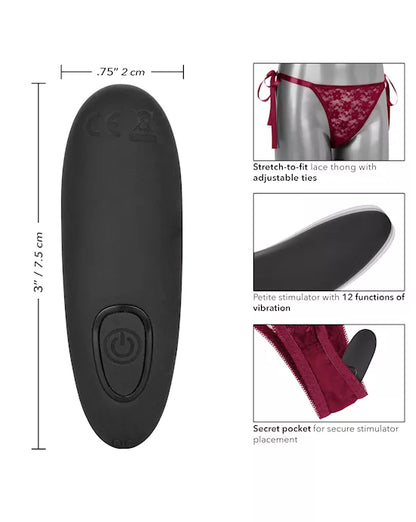 Remote Control Lace Thong Set - One Size